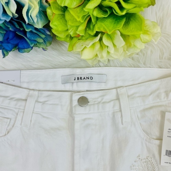 J Brand “Bonny” Embellished Denim White Mini Skirt - Picture 7 of 16
